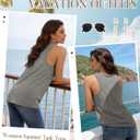 KKJ 3 Pack Womens Tank Tops 2026 Summer Vacation Outfits V Neck Loose Fit Sleeveless Blouse Casual Shirts Fashion Clothes (L)