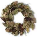 K&K Interiors 53441B 24 Inch Magnolia Pinecone and Nut Wreath, Green