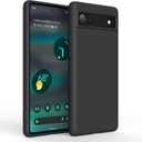 Vanjua Case for Google Pixel 6A (Only), Stylish Silicone Slim Full-Body Protective Phone Cover Compatible with Google Pixel 6A Case Black