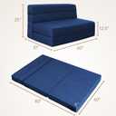Nigoone 60 Inch Folding Sofa Couch Memory Foam with Pillow Convertible Sleeper Mattress Futon Lazy for Living Room, Washable Cover, Queen Size, Dark Blue