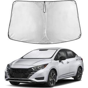 EcoNour Windshield Sunshade Compatible for Nissan Versa 2020-2023 2024 2025, Sun Visor for Front Windshield & Window Sun Shade Cover, UV Heat Blocker & Protector, Car Accessories