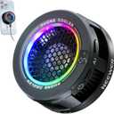 NEEWER Basics Magnetic Phone Cooler, Low Noise USB Cooling Fan with Smart Temp Control, RGB Light, Magnetic Ring & Clip Compatible with iPhone 15 16 Pro Max MagSafe Samsung iPad for Gaming, PA069, 2.4"x2.4"x1"