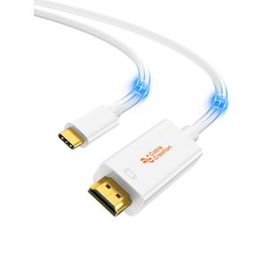CableCreation USB C to HDMI Cable 4K@60Hz for Home Office, Type C to HDMI, Thunderbolt 4/3 Compatible with iPhone 16 15 Pro Max Plus, MacBook Pro/Air, iPad Pro, Galaxy S24, Surface Book, 10FT White