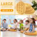Jerify 6 Pcs Yellow Large Floor Pillow Cushion, Round 22 x 22