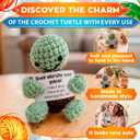 Reluen Crochet Turtle, Shell-ebrate Your Pace Handmade Mini Turtle Crochet Animal with Inspirational Affirmation Card, Cute Pocket Hug Desk Decor Graduation Gift for Women Men Mom Daughter Coworker