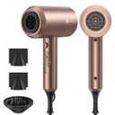slopehill Professional Ionic Hair Dryer, Powerful 1800W Fast Drying Low Noise Blow Dryer with 2 Concentrator Nozzle 1 Diffuser Attachments for Home Salon Travel (Mocha Mousse)