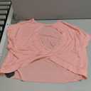 SOLY HUX Women Open Back Tops Workout Backless Tee Casual Athletic Shirts Short Sleeve Oversized Gym T Shirt (Large, Solid Pink)