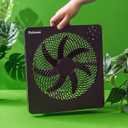 HOLMES 10" Personal Fan, Rechargeable Battery, 3 Speed Settings, Lightweight and Portable, USB Cable, Carrying Handle, Home and Office, Black Finish, Black