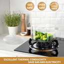 2.8L Heart-shaped Lid Glass Cooking Pot, 2800ml (3Qt/95oz) Capacity. Made From Heat-Resistant Borosilicate Glass, Safe for Dishwasher, Oven, Gas, and Electric Stoves. for Potpourri, Soups, and Pasta.