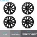 4-Pack Hubcaps Compatible with Toyota Prius 2019-2022, Prius Prime 2020-2022, Corolla Hybrid 2020-2024, 15 inch 15" Steel Wheel, Wheel Covers Skins, Snap On Tire Cover (Bright Black)