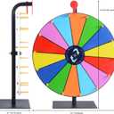 16 Inch Heavy Duty Prize Wheel - Color Editable Spinning Wheel with 14 Slots, Dry Erase Marker & Eraser - Perfect for Spin The Wheel of Fortune, and Prize Spinner with Stand - Ideal