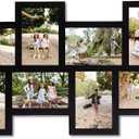 J.M.Deco Irregular College Picture Frame 10 Opening for Wall Decor, 4x6 Picture Frame Collage for Home Decoration Gifts, Collage Wall Hanging Photo Frames for 6x4 Photo, Black