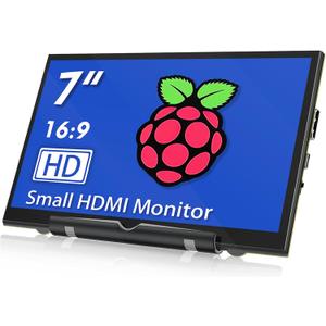 Raspberry Pi Screen 7" Small HDMI Monitor 800x480 LCD Display Screen, Plug & Play for Rspberry Pi 5/4/3 Win11/10/8/7 (Non-Touch)
