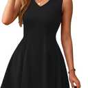 IWD Women's V Neck Sleeveless Mini Dress 2026 Summer Spring Elegant Classy A Line Cocktail Party Short Dress Large