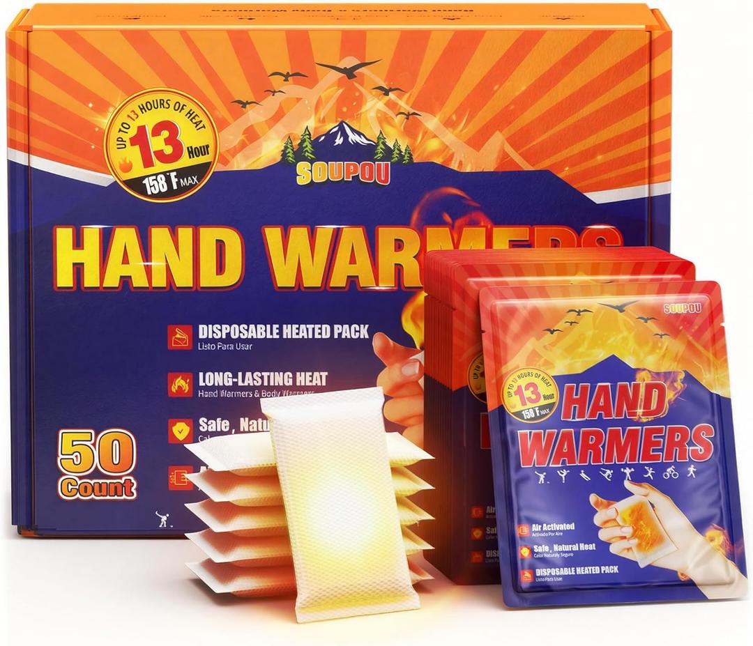 Hand Warmers Disposable 200/150/100/50/30 pcs, Up to 13 Hours of Heat Body Warmers, Air Activated Bulk Hand Warmers for Women Men, Gifts for Christmas, Golf Hunting Camping Essentials