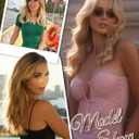 PANEWAY 16Inch Wavy Curly Brown Blonde Hair Topper with Dark Root - Clip In Hair Topper for Women