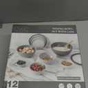 COOK WITH COLOR Mixing Bowls with Lids - 12 Piece Plastic Nesting Bowls Set includes 6 Prep Bowls and 6 Lids, Microwave Safe Mixing Bowl Set, Grey Embossed