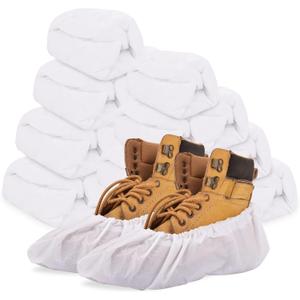 Shoe Covers Disposable,200Pack100 PairsBoot Covers Waterproof Non Slip -Resistant One Size Fits Most for Rain Cleaning Indoor Floor Protection,White