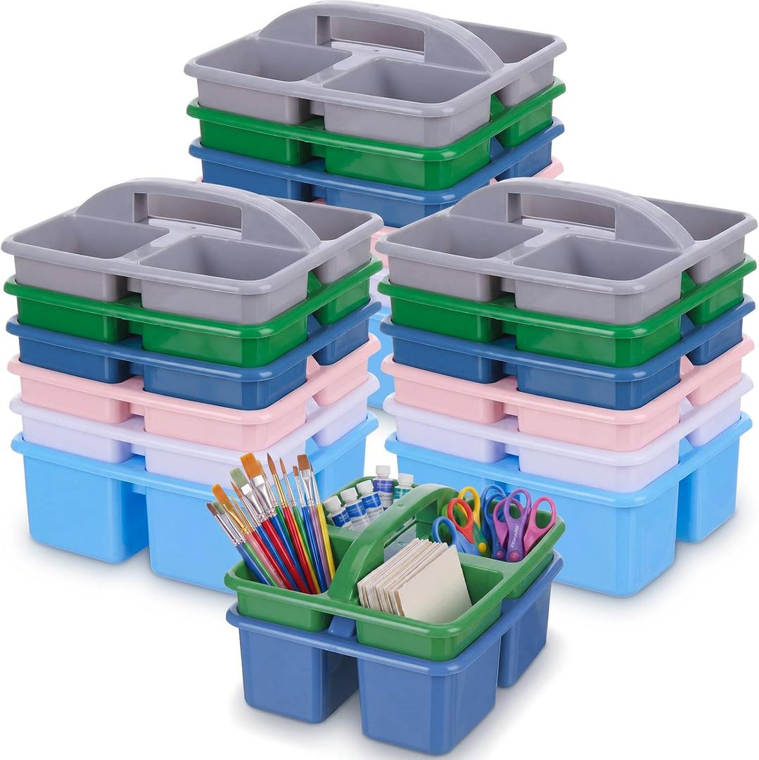 Geelin 24 Pack Classroom Caddy Bulk, 9.3 x 8.5 x 5.1 inch, Morandi