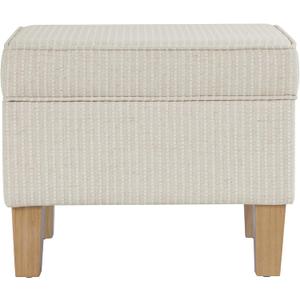 HomePop 22" Modern Rectangular Storage Ottoman - White Woven Stripe