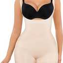 FeelinGirl Open Bust Shapewear Tummy Control Seamless Body Shaper for Women Mid Thigh Sculpting Bodysuit Size M/L