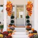 2 pcs 31.5inch Fall Hanging Maple Leaves Plants Autumn Wall Decor Wall Hanging Maple Leaves for Autumn Indoor Outdoor Home Fireplace Thanksgiving Party Halloween Decor