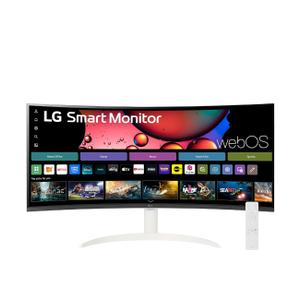 LG 34SR60QC-W 34-inch QHD (3440x1440) Curved Smart Monitor with Streaming, UltraWide Screen, webOS, HDR10, 100Hz, Built-in Speaker, AirPlay2, Screen Share, Bluetooth, ThinQ App, White