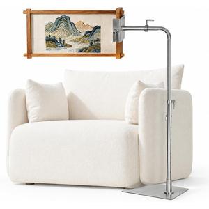 Workstand with Side Clamp for Lowery Stands, 360° Adjustable Needlepoint Stand with Dual Anti Slip Pads, Metal Embroidery Stand Frame Holder, Fits Q Snap Frames and Scroll Rods up to 20" Wide