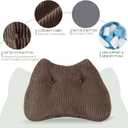 Lumbar Support Pillow for Recliner Chair/Accent Chair/Couch/Office Chair, Tufted Corduroy Back Support Cushion for Elderly, M-Shaped Recliner Cushions for Back Rest, Pain Relief, Reading, Brown