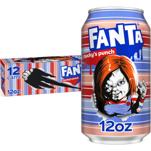 Fanta Fruit Punch Caffeine Free Soda Soft Drink, Chucky's Punch Halloween Edition, 12 fl. oz. Cans, 12 pack, BBD May/04/26