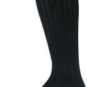 Merino Wool Dress Socks for Men Over-the-Calf, Ribbed Wool Dress Socks for Size 8-12 Breathable, Reinforced Heel and Toe