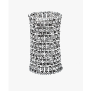 Szxc Womens Ballroom Rhinestone Stretch Cuff Bracelets Fit Wrist Circumference from 6.5" to 7.8" - Lead & Nickle Free