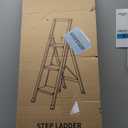 HillhutApex 3 Step Foldable Aluminum Step Ladder with Handgrip, Anti-Slip Pedal, 330 lbs Capacity, Lightweight & Portable for Home, Kitchen, Office, Garage (Gold)