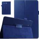 Galaxy Tab E 9.6 Case - Slim Leather Stand Folio Case Cover for Samsung Galaxy Tab E 9.6 Inch Tablet (Fit All Versions SM-T560 T561 T565 and SM-T567V) - Dark Blue