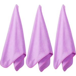 Microfiber Gym Towels Bigger Size Super Soft for Exercise Fitness, Sports, Workout, 380-GSM 15-Inch x 31-Inch Quick-Drying Towels (3 Pack, Pure Purple)