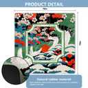 WHCHJ Oriental Japanese Chinoiserie Mahjong Mat 31.5 x 31.5 in, Traditional Asian Crane Flower Anti-Slip Noise-Reducing Mahjong Mat for Table Board, Games Tile Games, Poker and Cards
