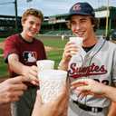 VDESFUEBY 24Pcs Baseball Plastic Cup 12Oz Reusable Baseball Plastic, Drinking Cups for Ball Games Ball Games Themed Party Supplies Birthday Party Favor Event Family Dinner