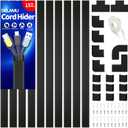 Cable Hider, 157in Delamu Cord Hider Wall for Wall Mounted TV, Wire Hider Kit, Paintable Cable Concealer Raceway Management for Home & Office, 10XL15.7 W0.95 H0.55in, Black