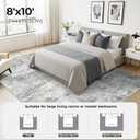 9x12 Area Rugs for Living Room Washable Abstract Rug Grey