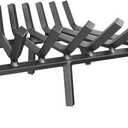 Mr IRONSTONE Fireplace Grate 21 inch Solid Steel Heavy Duty Fireplace Log Grates 3/4" Bar Grates Outdoor/Indoor Wrought Iron Burning Rack Holder