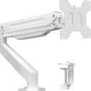 Suptek Monitor Mount Gas Spring Single Monitor Arm Desk Mount Stand Fully Adjustable Fits 17 20 22 23 24 26 27 32 inch Monitors (White)