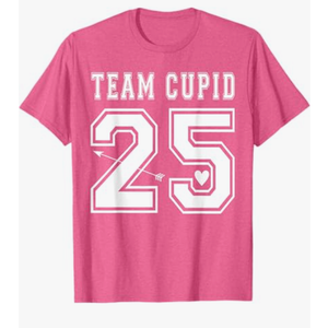 2025 Team Cupid Valentines Day Sports Jersey Style T-Shirt, Pink, L