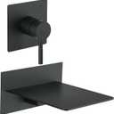 BWE Waterfall Tub Faucet Wall Mount Tub Filler Matte Black High Flow Brass Bathroom Bathtub Faucets with Single Handle
