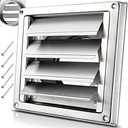 Hydencamm 4" Upgrade Metal Dryer Vent Cover for House, Premium Stainless Steel Dryer Vent with 4 Screws Rubber Gasket, Best Exterior Wall Vent Cover with Louvre for Dryer Vents Range Hood Vent AC Vent