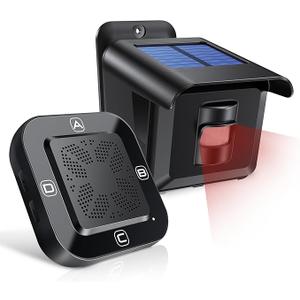 Woinnmm Solar Wireless Driveway Alarm 1/2 Mile Long Range, Driveway Alarms Wireless Outdoor WeatherproofMotion Sensor&Detector,Driveway Alert System for Monitor & Protect Inside and Outside Property