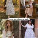 Scarlet Darkness Women's Floral Midi Dress Corset Sundresses 2026 Summer Spring Vacation Milkmaid Dresses White Navy Floral, Size: L