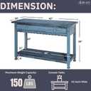 Alaterre Furniture Rustic Cottage Media Console Table, Antique Blue with 1 Drawer and 1 Shelf, Hardwood Construction, Ideal for Living Room or Entryway, 42" x 16" x 28"