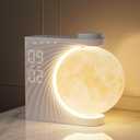 Sunrise Alarm Clocks for Heavy Sleepers,Night Lamp Clocks for Bedrooms with Moon Light,10 Light Effects,30/60/90 Timer,10 Sleep Nature Sounds,15 Ringtones,12 Volume Control with Snooze Function (White)