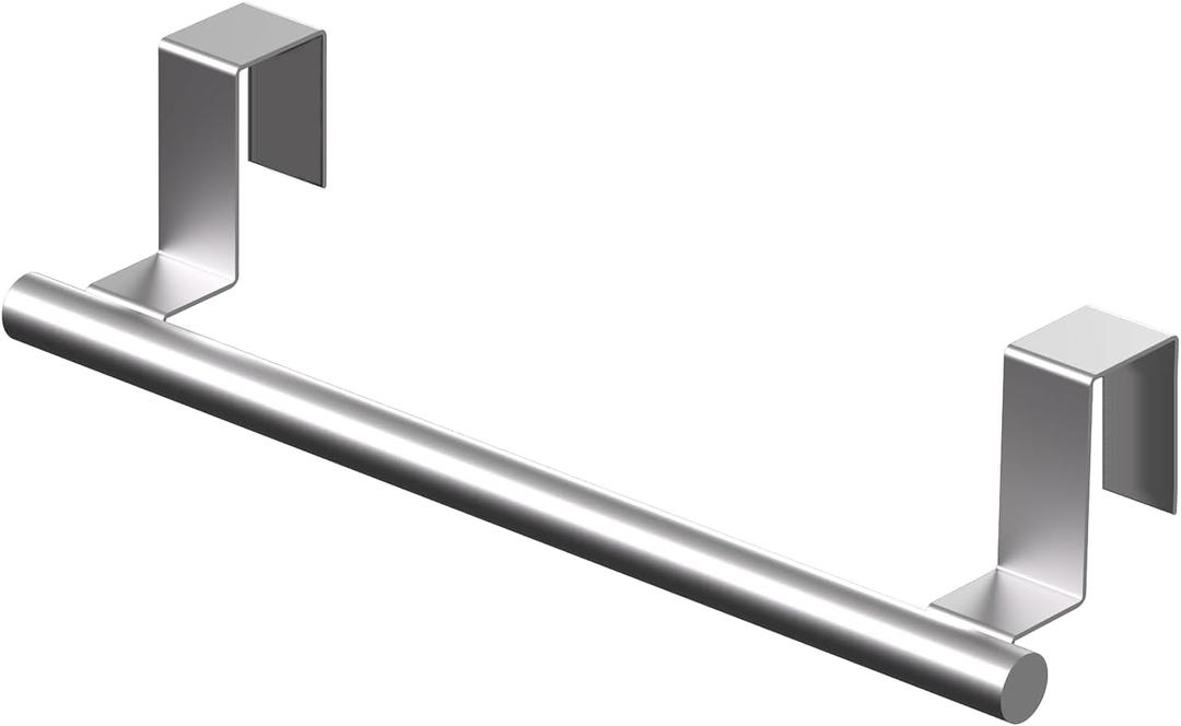 Over Cabinet Towel Bar 9" Kitchen Towel Rack - Silver, Stainless Steel Towel Holder for Cabinet - 1 Pack