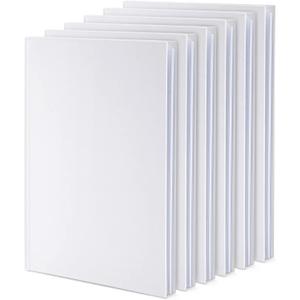 Paper Junkie White Blank Hardcover Books for Kids to Write Stories, Unlined Scrapbook and Journal - 18 Sheets/36 Pages Each - 6x8 inch (Pack of 6) - Blank Journal - Drawing Notebook - White Notebook